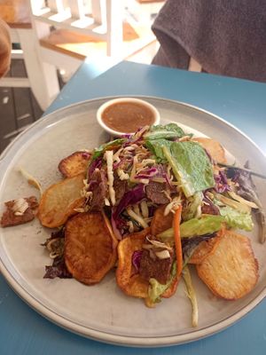 Salad with tempeh at Plant Cafe in Cape Town