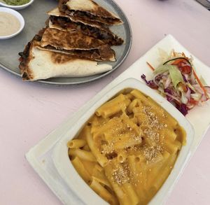 Mac and cheese, and enchilladas  at Plant Cafe in Cape Town