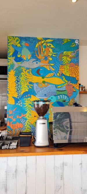 Behind cashier at Plant Cafe in Cape Town