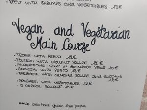 I believe the vegetarian dishes can be made vegan upon request. I did it with the Minestrone. at Lo Spuntino in Camogli