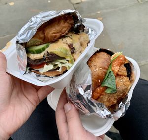 Cali burger & Marinara burger @ Horsham Market at Flux in Brighton