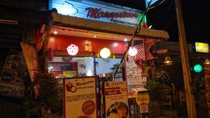 From the street at Mangosteen Cafe and Bookshop in Kanchanaburi