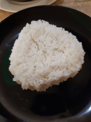 Plain rice at Mangosteen Cafe and Bookshop in Kanchanaburi
