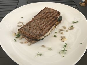 Hummus grilled veggie Sandwich  at Cafe Erika in Munich