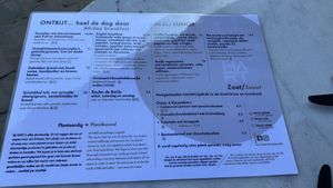 Menu at HART in Antwerpen