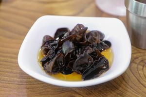 pickled mushrooms at Mushroom Shabu Shabu 버섯샤브샤브 in Seogwipo