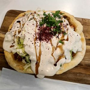 Falafel pizza at Falafel en Hummus in The Hague