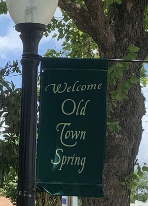 Old Town Spring is fun to walk around after your delicious lunch. at SO Veganly in Spring