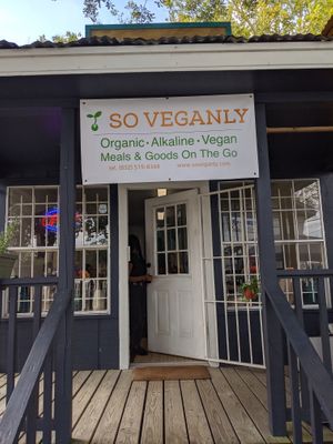 Porch entry at SO Veganly in Spring
