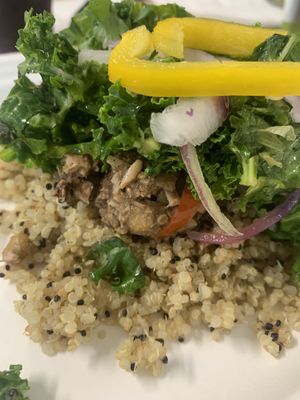 This place is so cute!!!! &&& so yummy!!! I got the Caribbean bowl and it was so flavorful!!!!   at SO Veganly in Spring