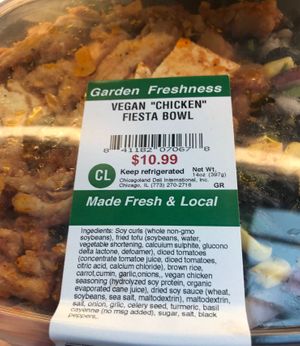 Vegan "chicken" fiesta bowl at ORD - Smoothie King - T1-B6 in Chicago