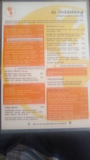 Menu part 2 of 2 (as of 2022), note lots of vegan and gluten free! at De Ontdekking in Utrecht