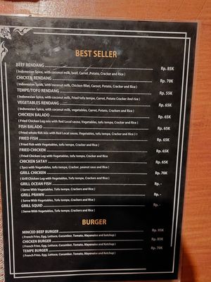 Menu at Jizzy Warung in 