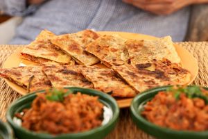 Moroccan bread stuffed with vegetables at Médina Social Club in Fes
