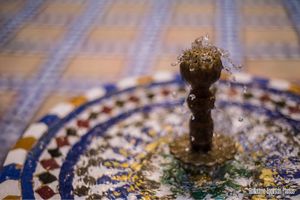 The fountain at Médina Social Club in Fes