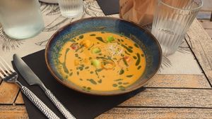 Cold tomato soup at Café Saint-Jean in Avignon