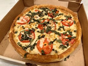 Vegan margarita pizza - no sauce!?  at Portofino in Edmonds