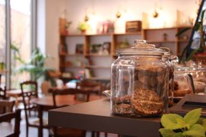 Restaurant main room at ORA in Nantes