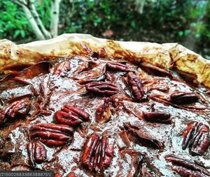 Dessert : Tarte au caramel et noix de pécan at ORA in Nantes
