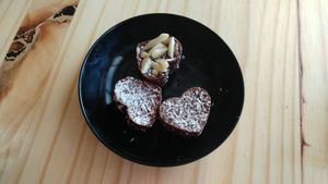 vegan chocolate with tahini at Tahini's Hummus in Beer Sheva