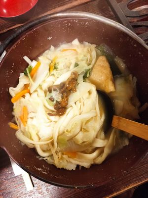 Hot pot vegan broth (make sure to specify you want vegan broth!!!) at Hoto Fudo in Fujikawaguchiko
