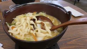 The huge soup  at Hoto Fudo in Fujikawaguchiko
