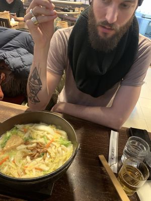 Meat broth soup looked exactly the same as vegan :( at Hoto Fudo in Fujikawaguchiko