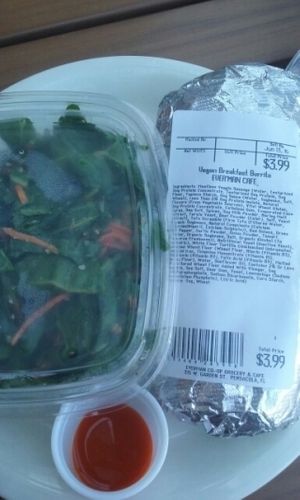 Vegan breakfast items at Ever'man Cooperative Grocery and Cafe in Pensacola