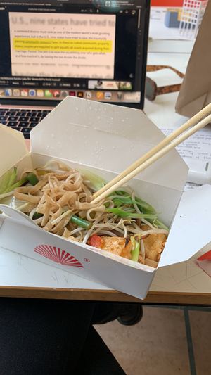 vegan pad thai with tofu  at Noodle 'N' Rice in Edinburgh