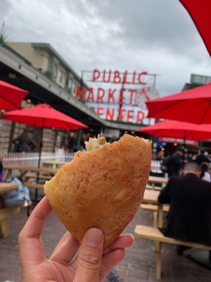 Mushroom piroshky at Piroshky Piroshky - Pike Place in Seattle