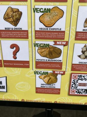 Vegan options   at Piroshky Piroshky - Pike Place in Seattle