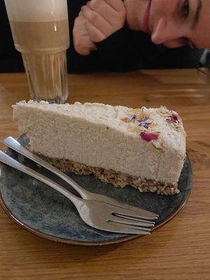 Raffaelo cake - raw cake with coconut cream and nut base  at Oscar Natural Good Food & Bar in Koblenz
