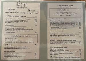 Menu  at Oscar Natural Good Food & Bar in Koblenz