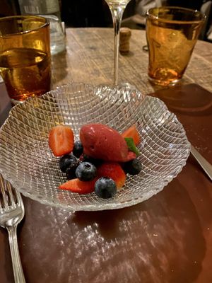 Red fruit sorbet, simple but so classy ! at Konnubio in Florence