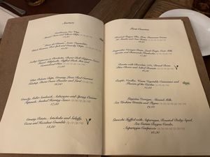 The menu  at Konnubio in Florence