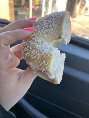 Small bagels but very good.  at Higbie Bagels in West Islip