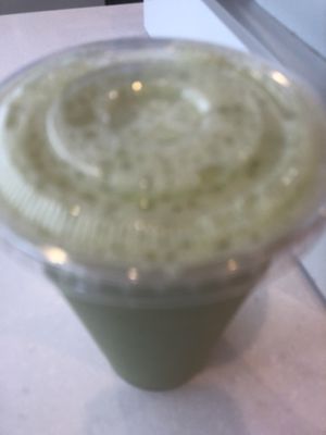 Apple cucumber juice   at Juice Box Cafe in Westbury
