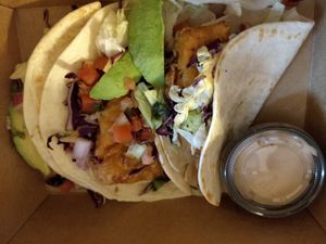Vegan fish tacos at Bobcat Bonnie's in Ypsilanti