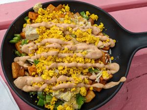 Vegan spicy hash at Bobcat Bonnie's in Ypsilanti