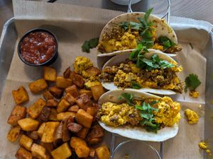 Vegan breakfast tacos at Bobcat Bonnie's in Ypsilanti