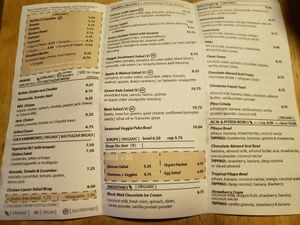 Vegan options clearly marked at The Mindful Cafe in Ramsey