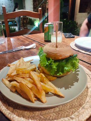 Burguer de feijão preto. at Casa Aho in Aracaju
