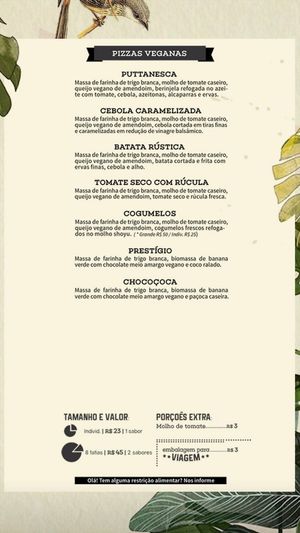 Cardápio De Pizzas veganas at Casa Aho in Aracaju