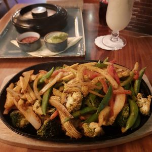 Vegan Veg Fajitas minus sour cream at The Barbary Coast in Douglas