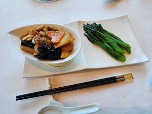 Braised morel mushrooms at Disneyland - Crystal Lotus in Outlying Islands