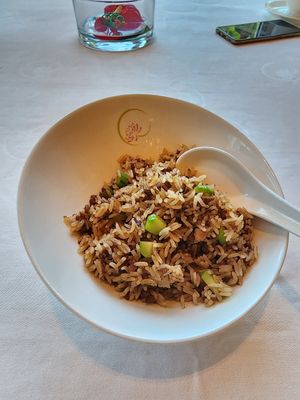 Plant based beef fried rice at Disneyland - Crystal Lotus in Outlying Islands