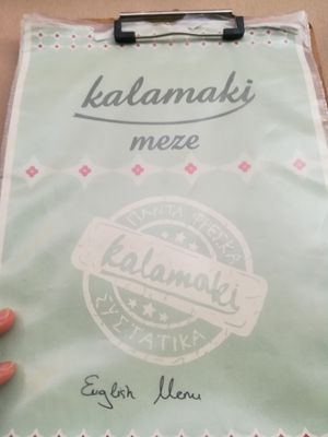 Menu at Kalamaki in Kalamata