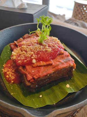 Eggplant lasagna very good. Expensive 🫰🏽 at Halapua by Kapuhala in Koh Samui