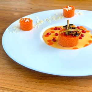 Watermelon Polenta with Orange Sauce at Halapua by Kapuhala in Koh Samui