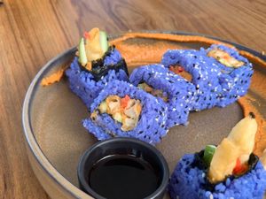Sweet Potato Sushi with Yum Yum Sauce at Halapua by Kapuhala in Koh Samui